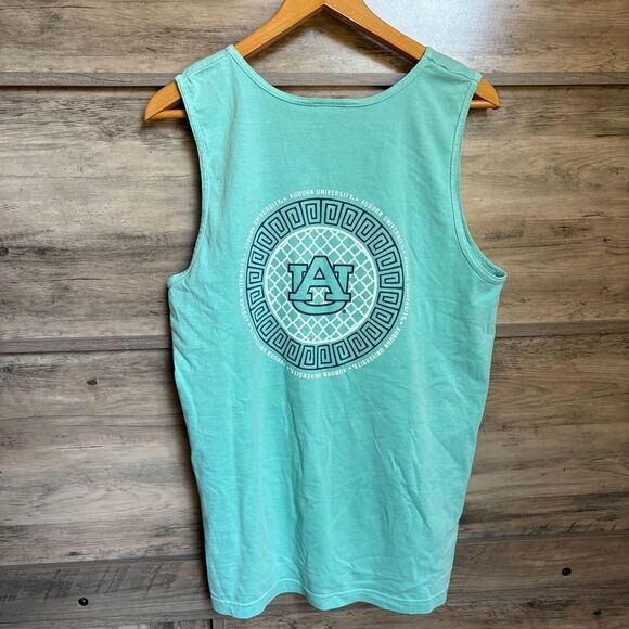 Aqua Turquoise Comfort Colors Sleeveless Auburn University Top Shirt Women’s M - Picture 1 of 8